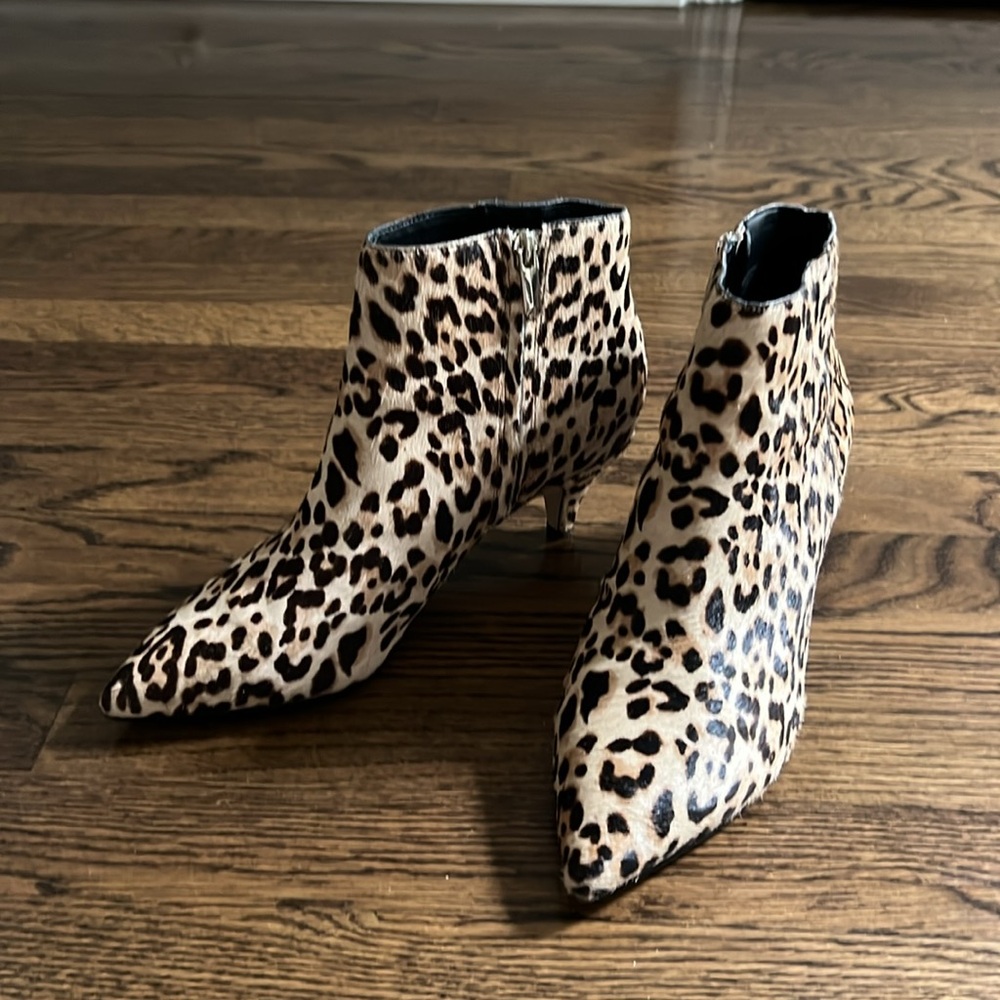 Sam Edelman Leopard Print Pointed-Toe Ankle Booties
